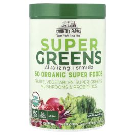 Country Farms, Super Greens, Alkalizing Formula, Unflavored, 10.6 oz (300 g)