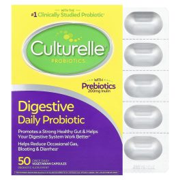 Culturelle, Probiotics, Digestive Daily Probiotic, 50 Once Daily Vegetarian Capsules