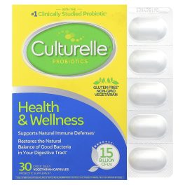 Culturelle, Probiotics, Health & Wellness, 50 mg (15 Billion CFUs), 30 Vegetarian Capsules