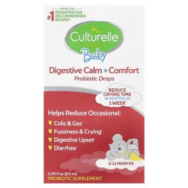 Culturelle, Baby Probiotics, Digestive Calm + Comfort Probiotic Drops, 0-12 Months, 0.29 fl oz (8.5 ml)