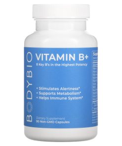 BodyBio, Vitamin B+, 90 Non-GMO Capsules