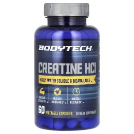 BodyTech, Creatine HCl, 750 mg, 60 Vegetable Capsules