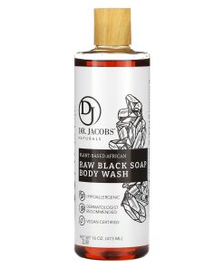 Dr. Jacobs Naturals, Plant-Based African Raw Black Soap Body Wash, 16 oz (473 ml)