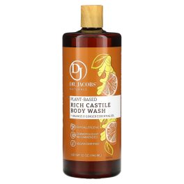 Dr. Jacobs Naturals, Plant-Based Rich Castile Body Wash, Orange & Ginger Essential Oil, 32 oz (946 ml)