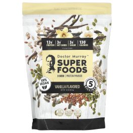 Dr. Murray's, Super Foods, 3 Seed Protein Powder, Pumpkin + Flax + Sunflower, Vanilla, 16 oz (453.5 g)