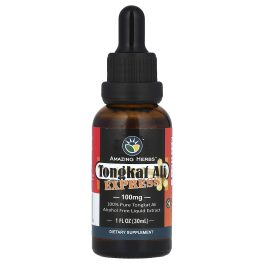 Amazing Herbs, Tongkat Ali Express Liquid Extract, Alcohol Free, 100 mg, 1 fl oz (30 ml)