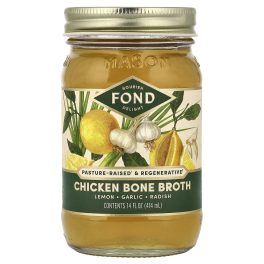 FOND Bone Broth, Chicken Bone Broth, Lemon & Garlic, 14 fl oz (414 ml)