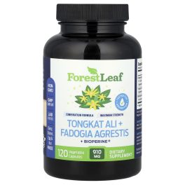 Forest Leaf, Tongkat Ali + Fadogia Agrestis + BioPerine®, 120 Vegetable Capsules