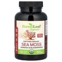 Forest Leaf, Certified Organic Sea Moss + Burdock & Bladderwrack, 90 Vegetable Capsules