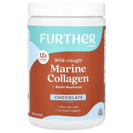 Further Food, Wild-Caught Marine Collagen + Reishi Mushroom, Chocolate, 7.41 oz (210 g)