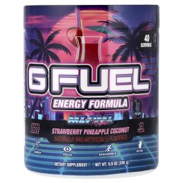 G FUEL, Energy Formula, Miami Nights, Strawberry, Pineapple, Coconut, 9.9 oz (280 g)