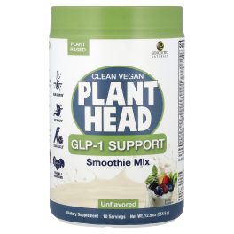Genceutic Naturals, Clean Vegan Plant Head®, GLP-1 Support, Smoothie Mix, Unflavored, 12.5 oz (354.5 g)