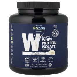 Biochem, 100% Whey Protein Isolate Powder, Natural, 1.5 lbs (699 g)
