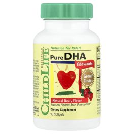ChildLife Essentials, Pure DHA, Natural Berry, 90 Softgels