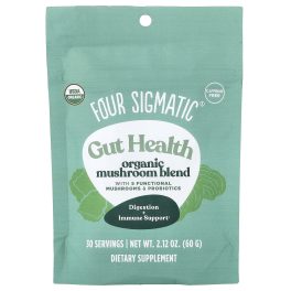 Four Sigmatic, Gut Health, Organic Mushroom Blend, Caffeine Free, 2.12 oz (60 g)