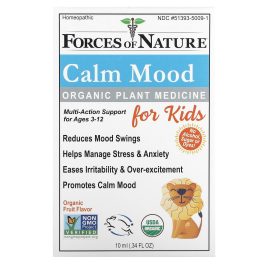 Forces of Nature, Calm Mood, Organic Plant Medicine, For Kids Ages 3-12, Fruit Flavor, 0.34 fl oz (10 ml)