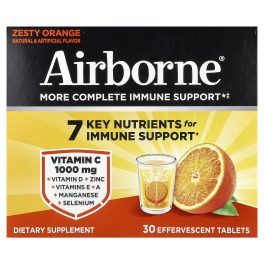 AirBorne, More Complete Immune Support Supplement, Zesty Orange, 3 Tubes, 10 Effervescent Tablets Each
