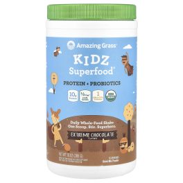 Amazing Grass, Kidz Superfood®, Protein + Probiotics, Extreme Chocolate, 10 oz (285 g)