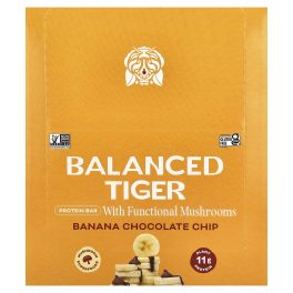 Balanced Tiger, Protein Bar, Banana Chocolate Chip, 12 Bars, 1.55 oz (44 g) Each