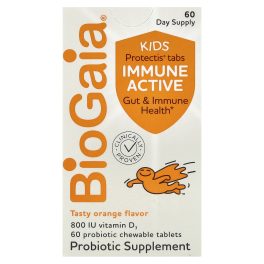 BioGaia, Protectis Kids, Immune Active, Tasty Orange, 60 Probiotic Chewable Tablets