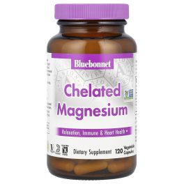 Bluebonnet Nutrition, Chelated Magnesium, 120 Vegetable Capsules (100 mg per Capsule)