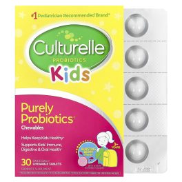 Culturelle, Kids, Purely Probiotics® Chewables, 3+ Years, Bursting Berry, 30 Chewable Tablets (25  mg Per Tablet)