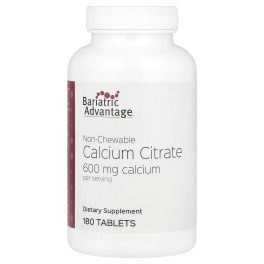 Bariatric Advantage, Non-Chewable Calcium Citrate, 180 Tablets