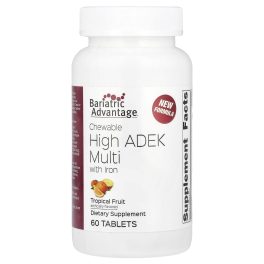 Bariatric Advantage, Chewable High ADEK Multi with Iron, Tropical Fruit, 60 Tablets