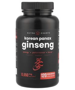 NutraChamps, Korean Panax Ginseng, 120 Vegan Capsules (532.5 mg Capsule Each)