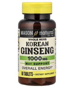 Mason Natural, Whole Herb Korean Ginseng, 60 Tablets