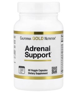 California Gold Nutrition, Adrenal Support with L-Tyrosine, Rhodiola Extract, Ashwagandha Extract, and Eleuthero Extract, 60 Veggie Capsules