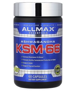 ALLMAX, Essentials, Ashwagandha KSM-66®, 60 Capsules (300 mg per Capsule)